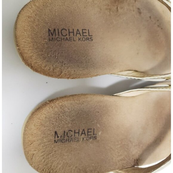 Michael Michael Kors sz 7.5 gold thong Sandals leather support - Picture 6 of 12